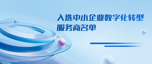 入选中小企业数字化转型服务商名单